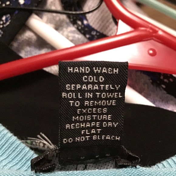 INC INTERNATIONAL CONCEPT women’s sweater half wrap w/ties in front blue/green - Picture 3 of 4